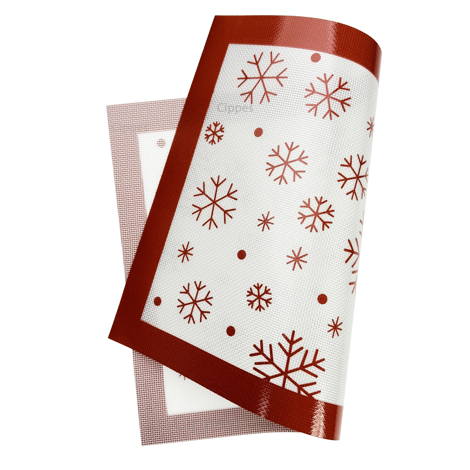 حصيرة خبز سيليكون لعيد الميلاد ، ندفة ثلج شجرة الكريسماس ، أنماط رجل خبز الزنجبيل ، قابلة لإعادة الاستخدام ، مقاومة للحرارة ، للبسكويت #4