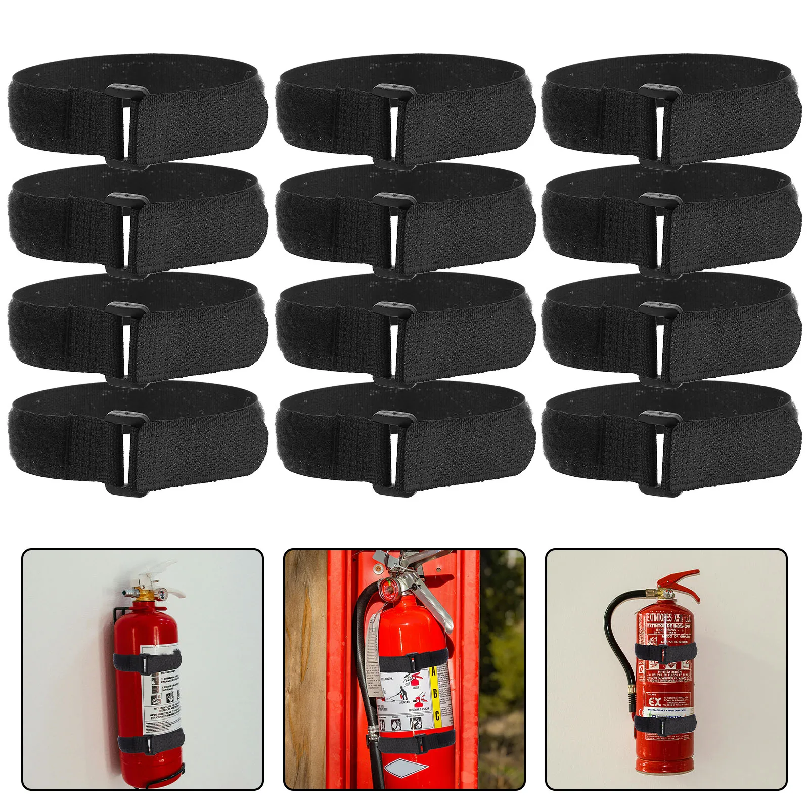 20pcs Extinguisher Accessories Replacement Hose Strap Mount For Dry Powder Water Fire Extinguishers Black Easy