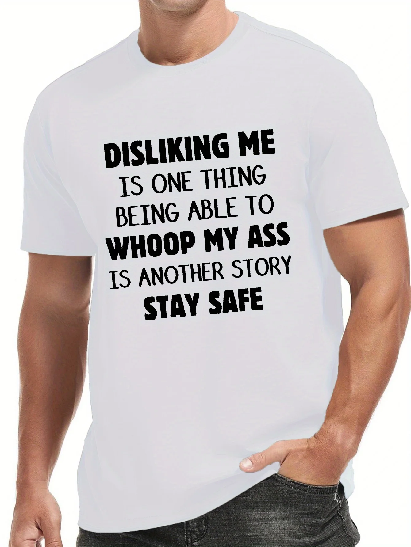 "Disliking Me" Men's Fun Pattern T-Shirt - Casual Sports, Breathable Polyester, Crew Neck, Short Sleeve Summer Top, Geometric