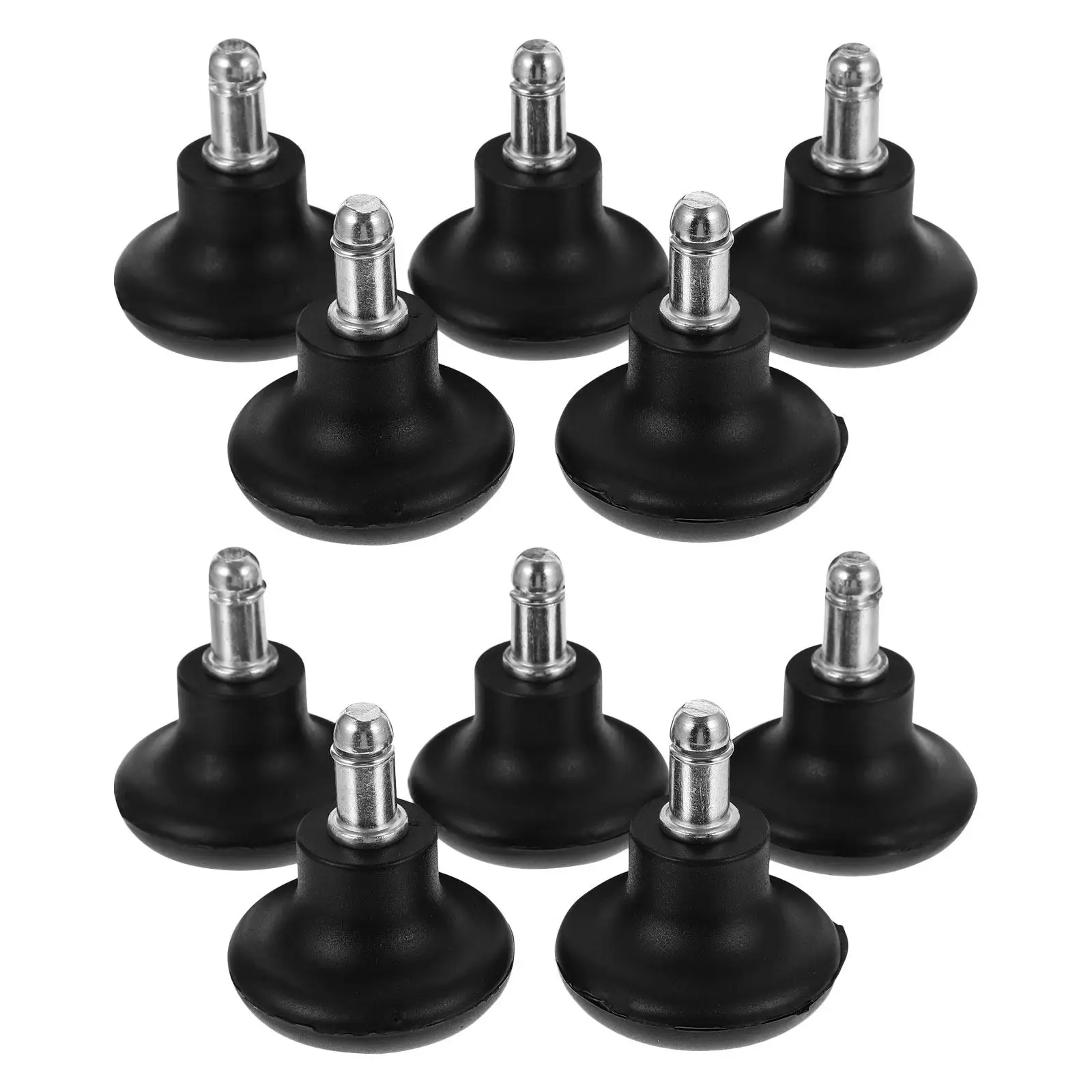 

10Pcs Silent Black PU Office Chair Caster Wheels Set Fixed Stable Floor Protection Casters for Home Office Furniture Replacement