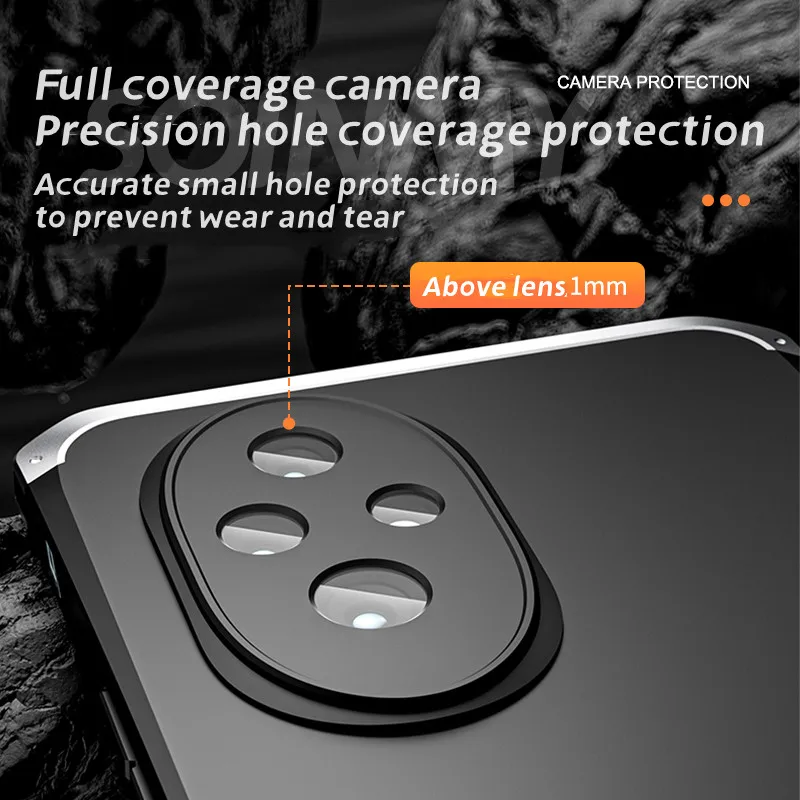 Shockproof Metal Armor Case For Honor 200 Pro Cover Aluminum + Hard Plastic PC Back Cover For Honor 200 Full Lens Protector Case