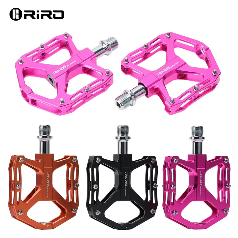 RIRO Bicycle Pedals CNC Aluminum Alloy 3-Bearing Hollow Anti-slip Sealed Bearing 9/16" Cycling Pedals for Road MTB Folding Bike