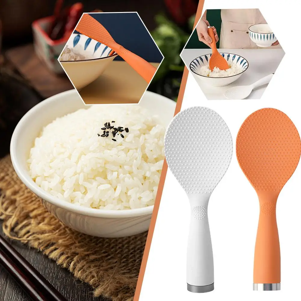 Non-Stick Standing Rice Shovel Plastic Long Handle Scoop Kitchen Spoon Spatula Multifunctional Tableware Accessories Cooker Q8V9