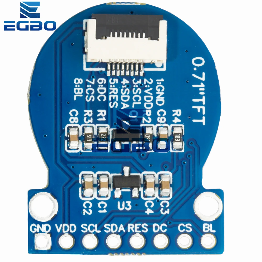 1 ~ 5 uds pantalla TFT 0,71 pulgadas módulo de pantalla LCD TFT redondo RGB 160*160 GC9A01 controlador interfaz SPI de 8 pines 160x160 PCB para Arduino