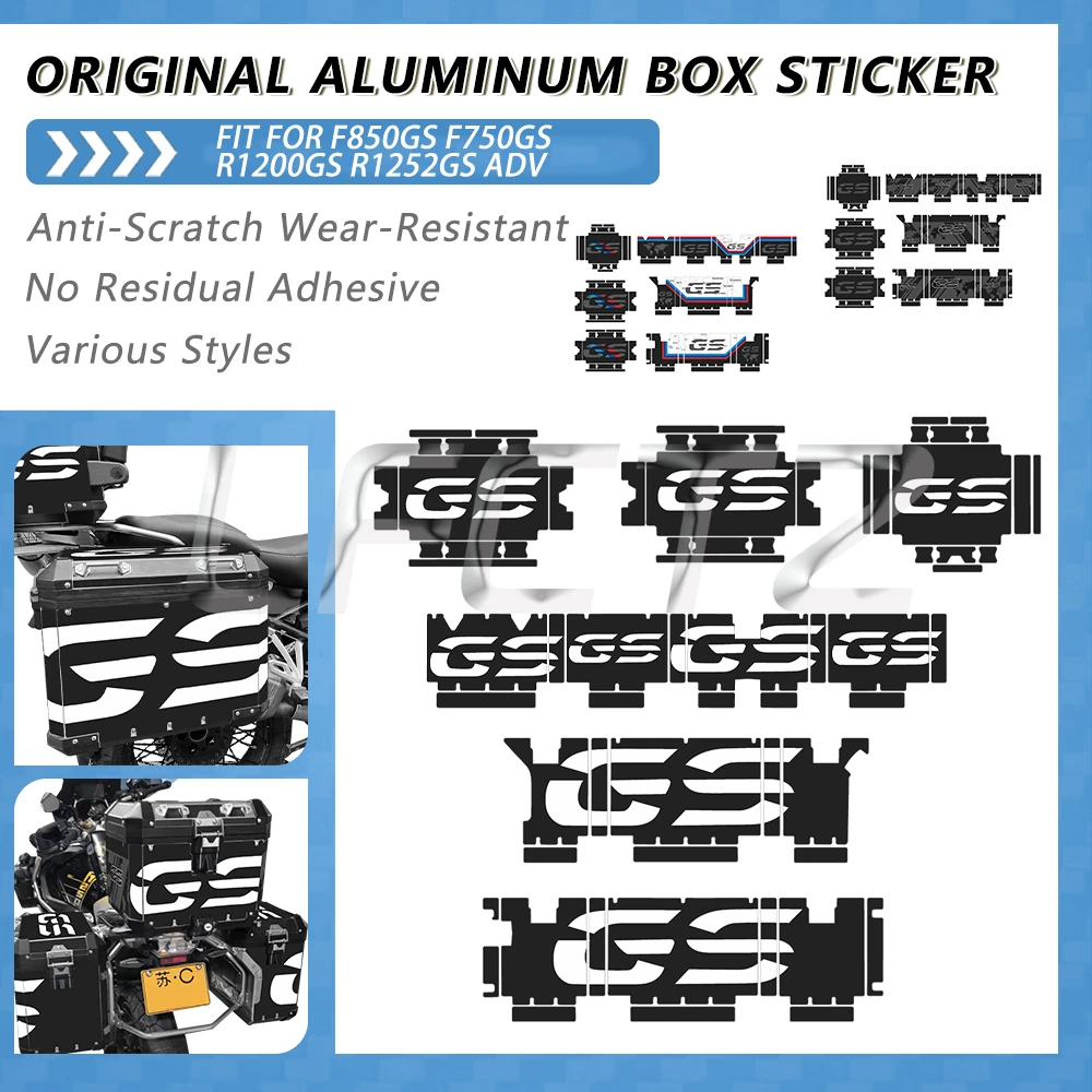 Motorcycle Aluminum Box Top Case Pannier Decals Set Trunk Decorative Stickers Fit for F750GS/850GS R1200GS Adventure R1250GS ADV