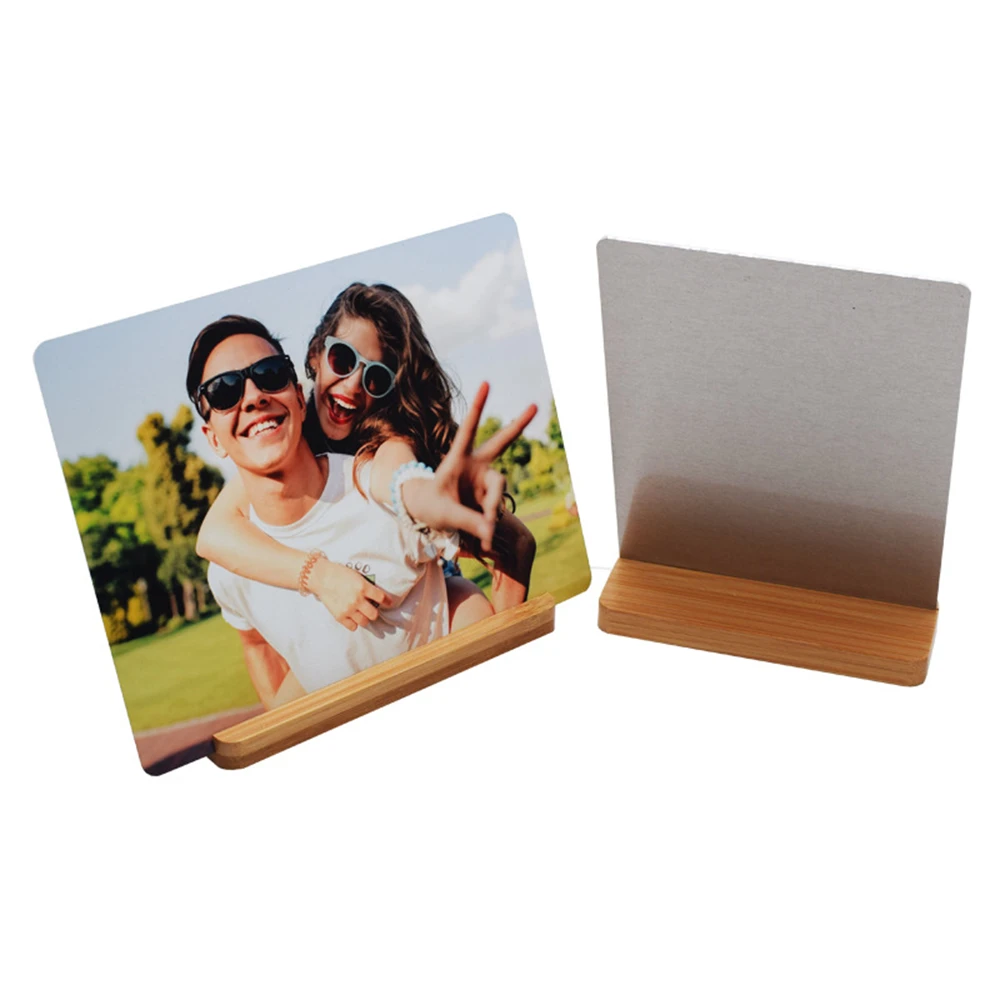 8 Pack Sublimation Blank 5×7inch Photo Frames Metal Aluminium Wall Picture with Wood Base DIY Photo Prints for Family