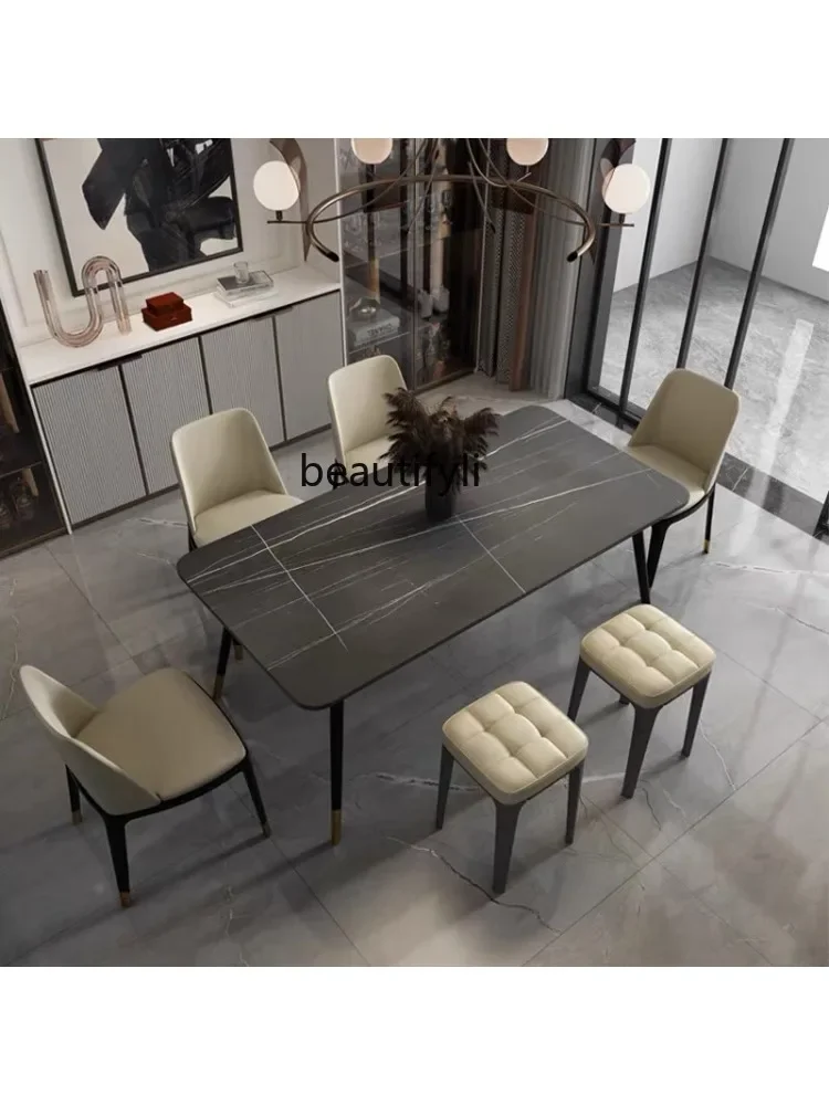 Asmt09 High-End Dining Chair  Stackable Soft Upholstery Leather Stool Modern Simple Solid Wood Dining Stool Dressing Table Chair