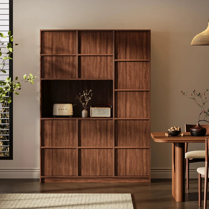 LMM solid wood porch cabinet household living room with rack screen partition cabinet