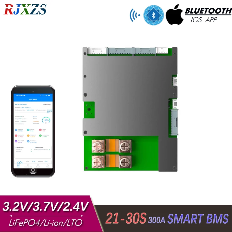 21S-30S 300A Smart ANT BMS LTO BMS/PCM/PCB Battery Protection Bluetooth Board With Relays CAN Port