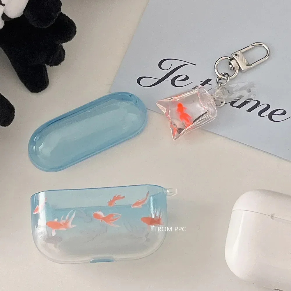 Custodia per auricolari con gradiente ornamentale Koi carino per Airpods 2 3 4 Custodia protettiva morbida in TPU per Airpod Pro 2 2nd Charge Box per cuffie