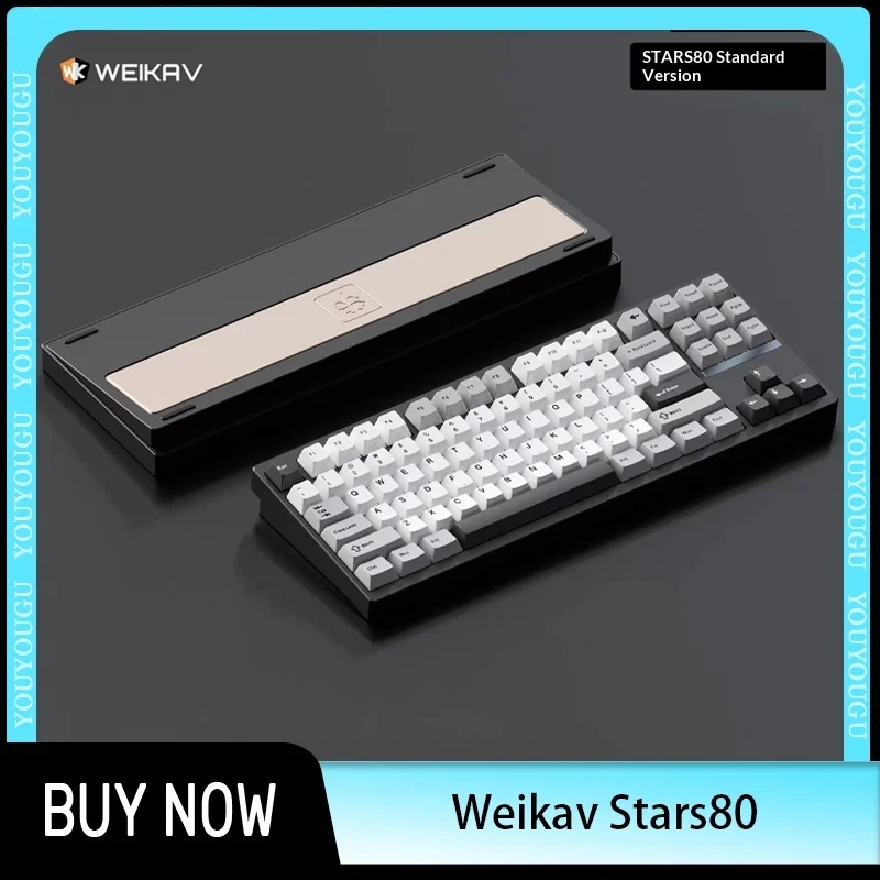 

Механическая клавиатура Weikav Stars80, стандартная версия, 3 режима, беспроводная игровая клавиатура, комплект из алюминиевого сплава, RGB, с поддержкой горячей замены, QMK/Via
