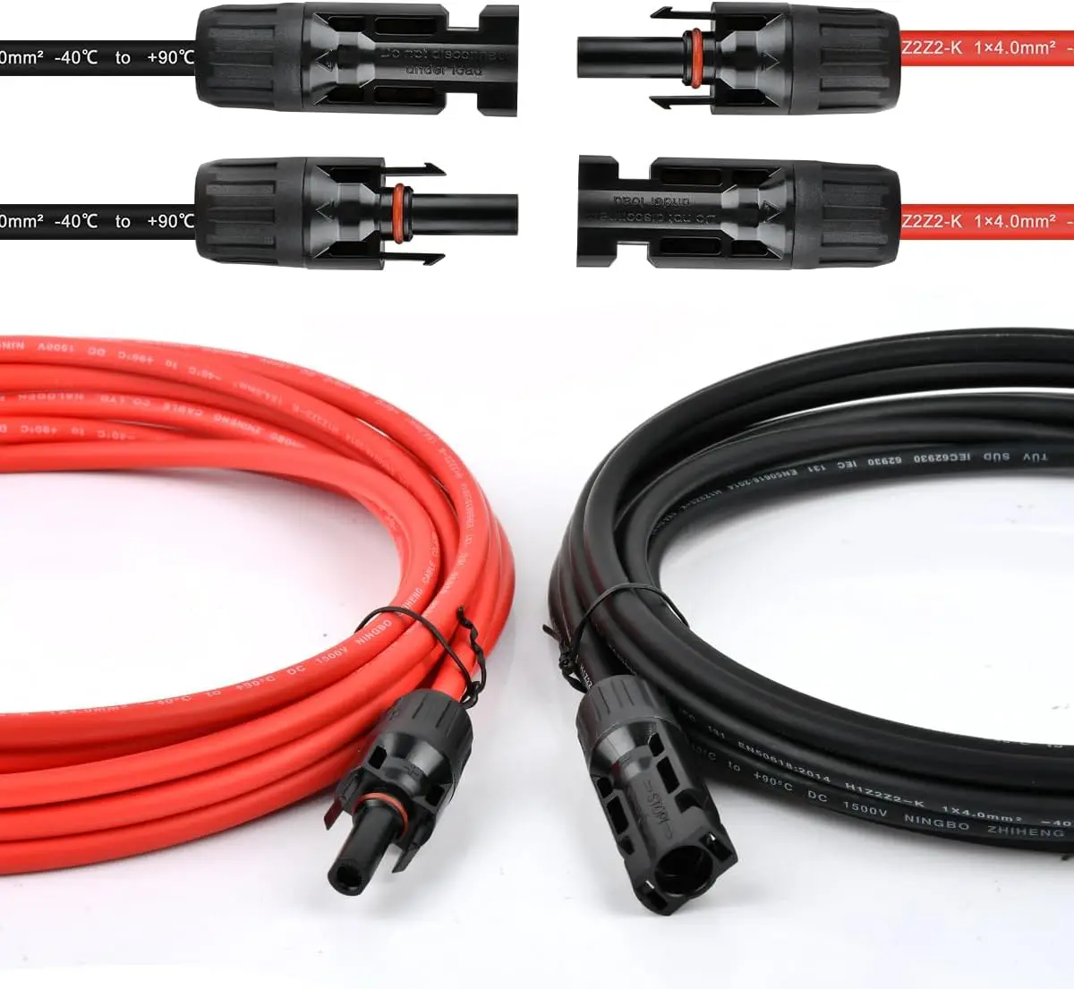 PowMr 10AWG 6mm² Solar-PV-Kabel 20M mit Steckern 20M Rot+20M Schwarz für Solarpanel-System Photovoltaik-Verlängerungskabel – Detail 4