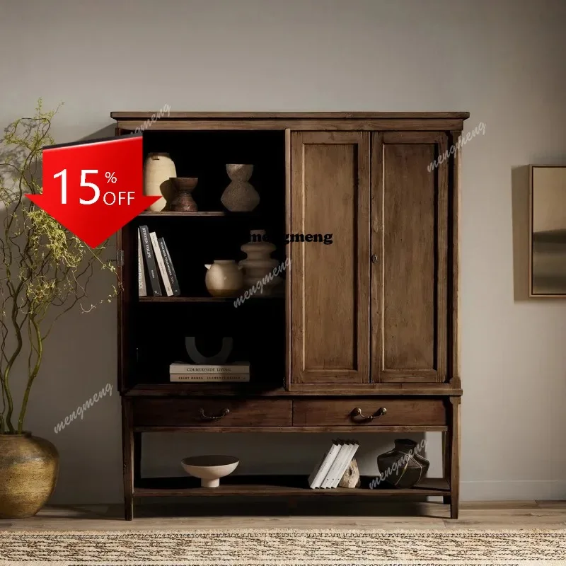 

Французский средневековый приставной шкаф с ящиками, прихожая тумба в американском стиле из массива дерева, ретро-шкаф для хранения и декора, тумба для спальни.