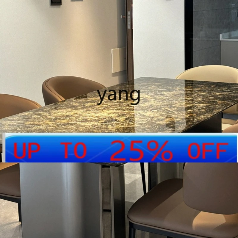 

lmm natural luxury stone dining table rectangular platinum diamond high-end marble light luxury high-end sense