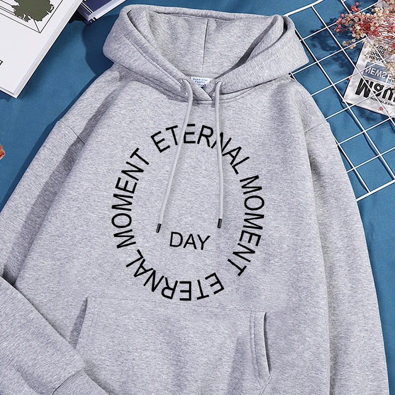 

Eternal Moment Day Printing Hoody Women Fleece Soft Comfortable Sweatshirt Loose Versatile Hooded Casual Fashion Warm Hoodie