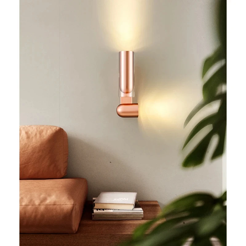 Nordic Postmodern Wall Lamp For Living Room Dining Room Creative Design Rotating Adjustable Bedside Aisle Decor Wall Light