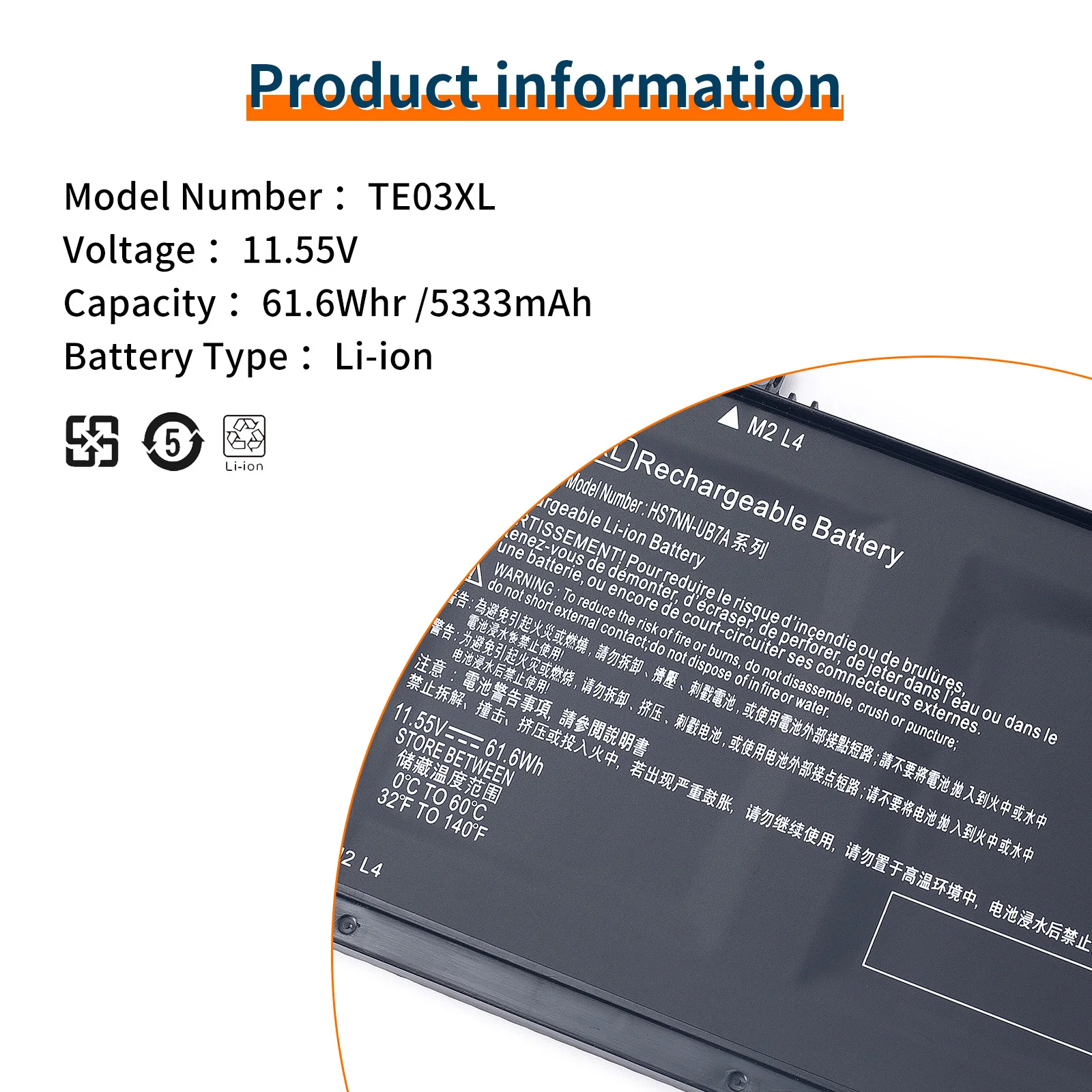 Imagem -05 - Bateria do Portátil para hp Omen 15-bc011tx 15-bc012tx 15-bc013tx 15-ax015tx Ax017tx Tpn-q173 Hstnn-ub7a 849910850 Te03xl