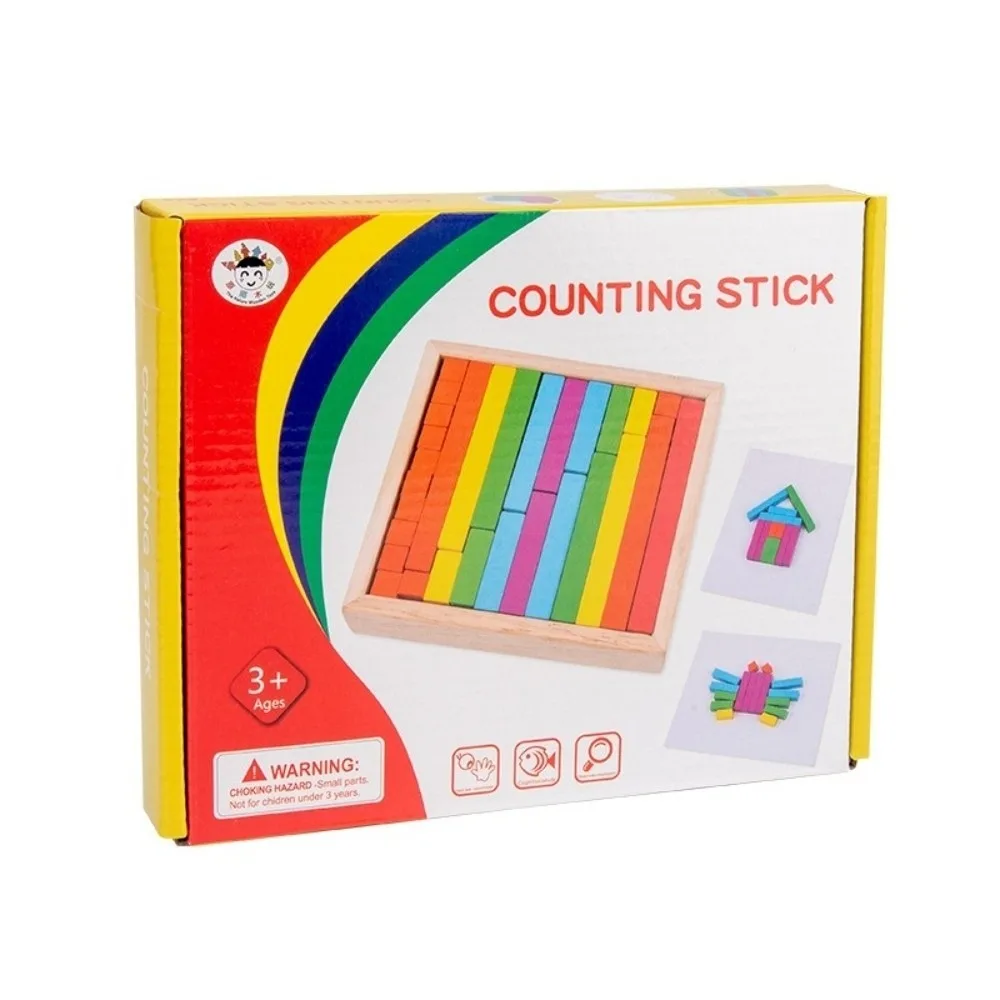 Hands-On Colorful Wooden Counting Sticks Arithmetic Counting Sticks Kit Homeschool Supplies
