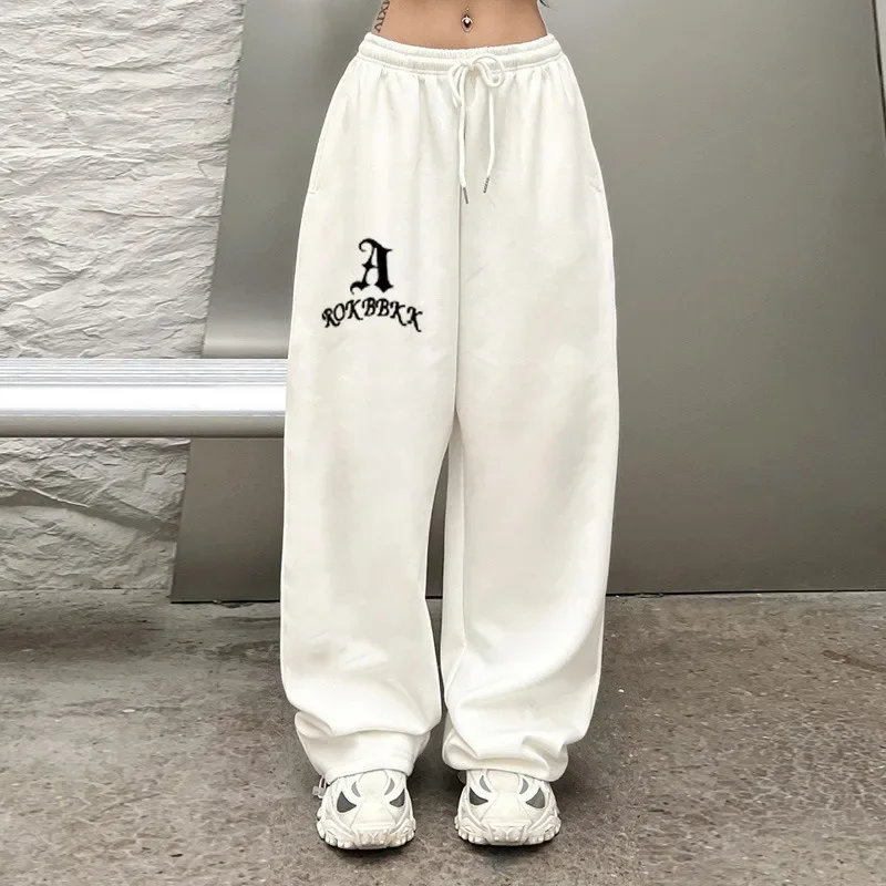 American Design Versatile Jazz Sports Pants Women\'s Loose Hip Hop Street Straight Casual Y2k Pants Sweatpants Women Clothes