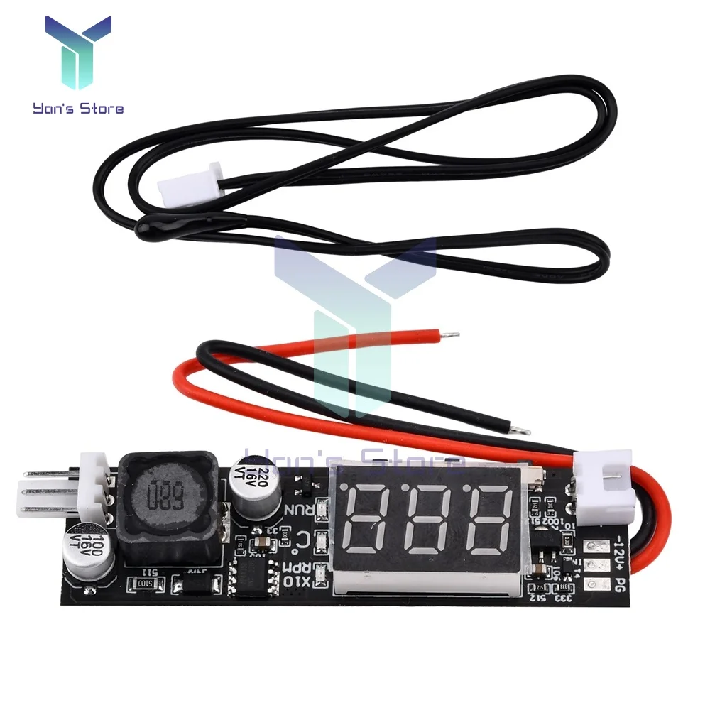 DC 12V PWM Speed Controller Fan Speed governor 2/3 Wire Computer Temperature control Switch for PC CPU Cooler Fan