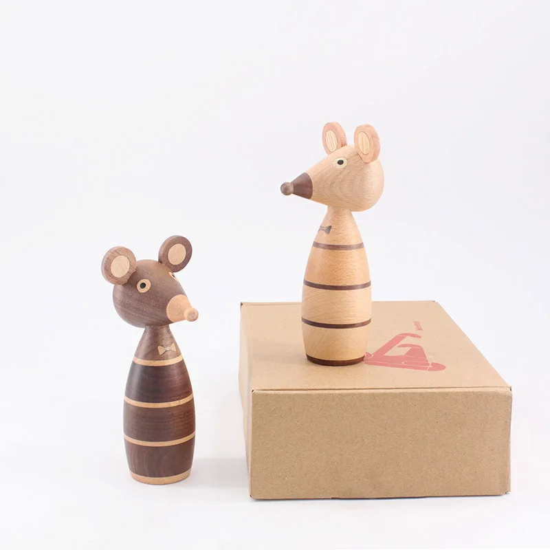 Bear Rabbit Viking Monkey Home Decoration Entrance Puppet Cafe Decoration Crafts Wooden Ornaments