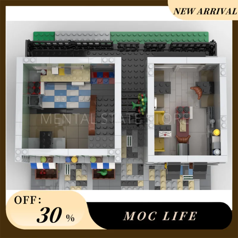 Novo 2202 pçs personalizado moc mercado, café & doce loja blocos de construção tecnologia tijolos diy educação criativa brinquedos presentes do feriado