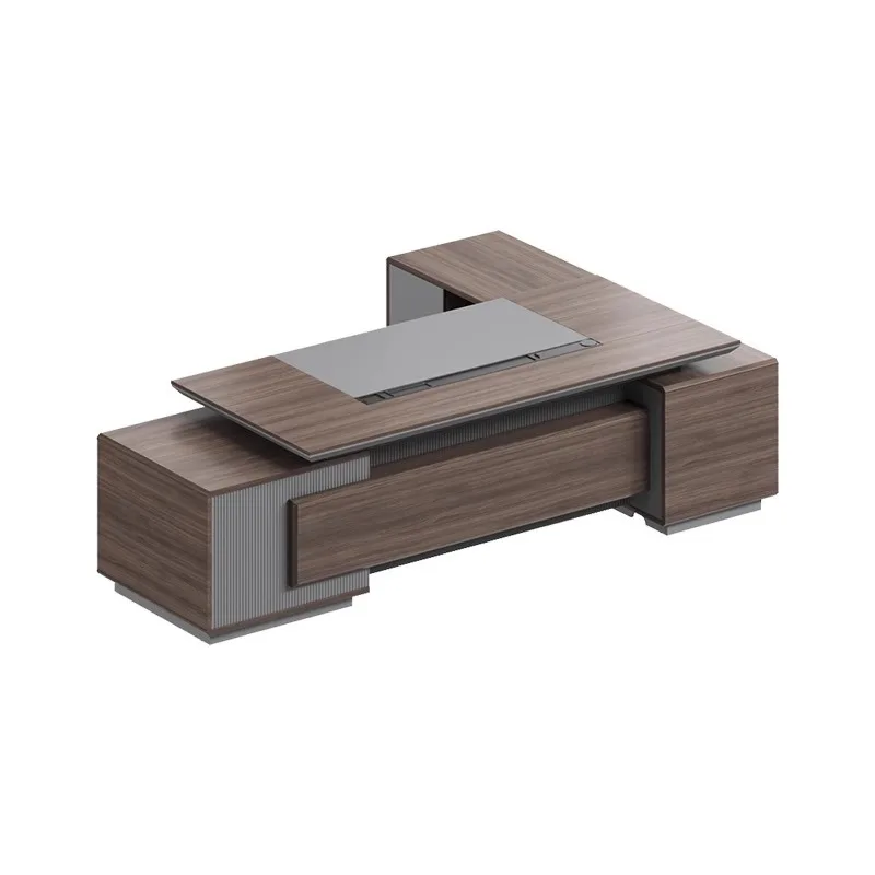 

Новый стол начальника из массива дерева китайского ореха, президентский стол, современный легкий роскошный стул для офиса, модный большой класс