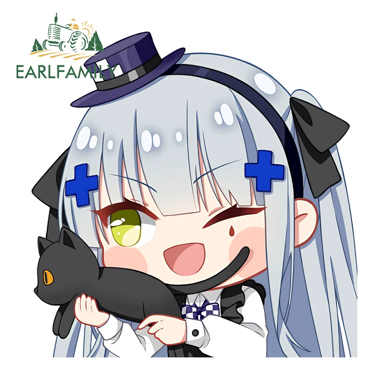 Earlfamily Girls Frontline HK416 With Cat Shape Gun Car Stickers Fine Chibi Pee…