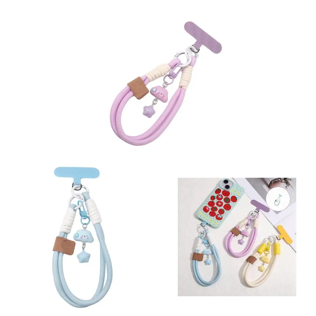 

Strong Metal Carabiner Keychain with Polyester Braided Designs Two Tone Rings for Key Accessories