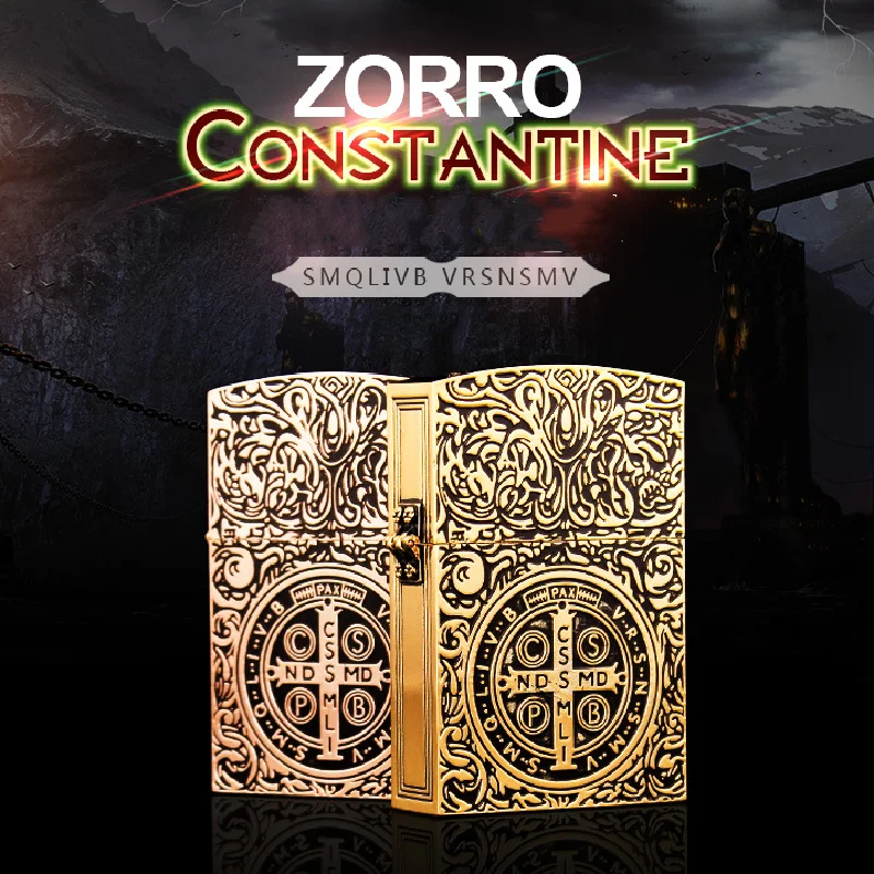 1:1 Metal Personality Limited Edition ZORRO Large Fuselage Kerosene Lighter Constantine Creative Heavy Armor Extra Large Lighter