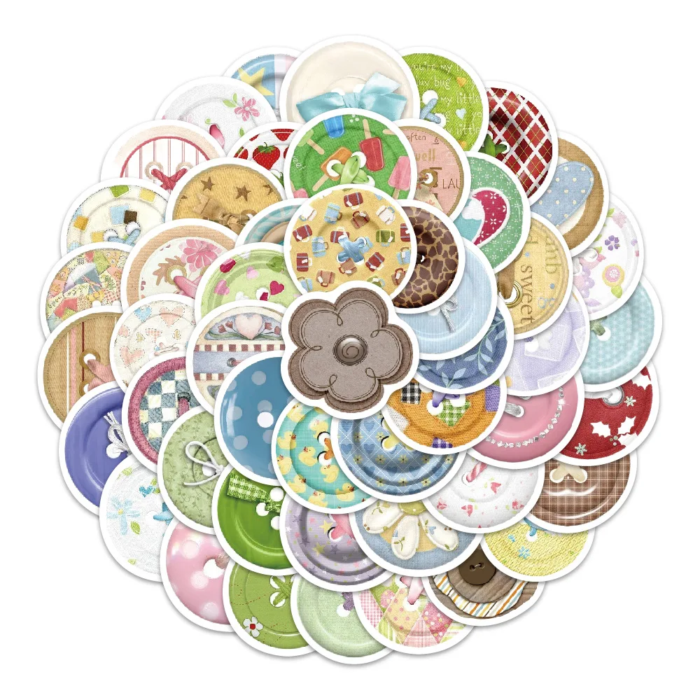 

10/50/100PCS Cartoon Button Sticker Personality Funny Fresh Style Doodle Waterproof Decal Toys for Pencil Box Scrapbook Guitar