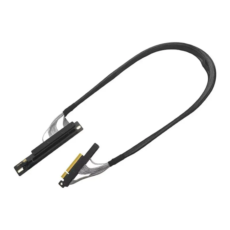 

Сервер PCI-E 4.0 X8 для удлинительного кабеля видеокарты AI GEN4, плетеная сетка, посеребренный провод, адаптер графического процессора для компьютерной системы