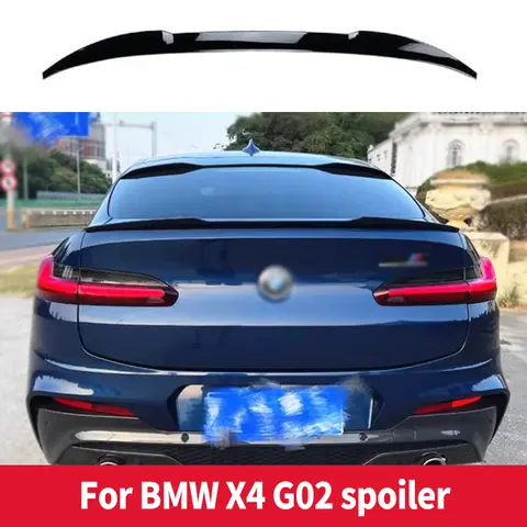 BMW G02 X4 M4 스타일 탄소 광택 블랙 후면 트렁크 뚜껑, 자동차 스포일러 윙 튜닝 외부 액세서리