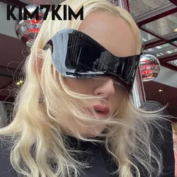 Oversized Steampunk Sunglasses New Women Men 2026 Luxury Brand Punk One Piece Sun Glasses Future Technology Sense Y2k Sunglass