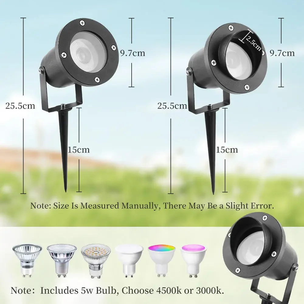 

Водонепроницаемые ландшафтные прожекторы GU10, 5 Вт/10 Вт, сменная лампа, уличный сад, газон, дорожка, освещение, лампа с шипами