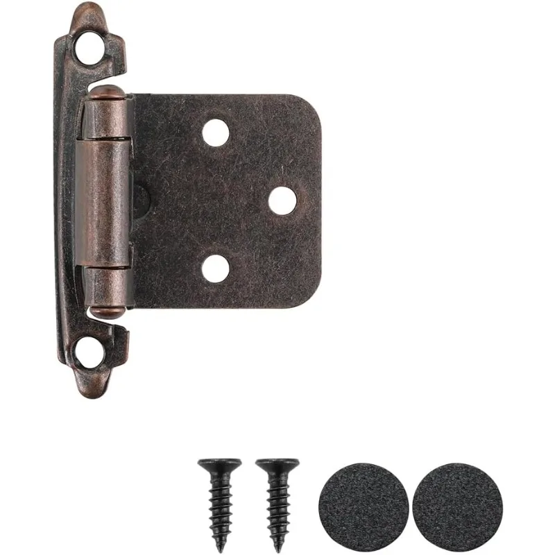 net Door Hinges Oil Rubbed Bronze, 50 Pack 25 Pairs Flush Face Mount Cupboard Self-Closing Kitchen Cabi