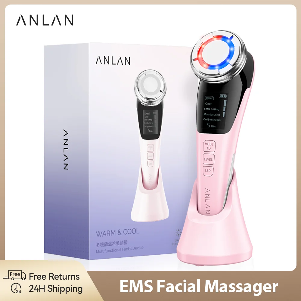 ANLAN EMS Facial Massager Microcurrent Face Lifting Massage Hot Cold Compress Deep Cleansing Facial Care Beauty Device