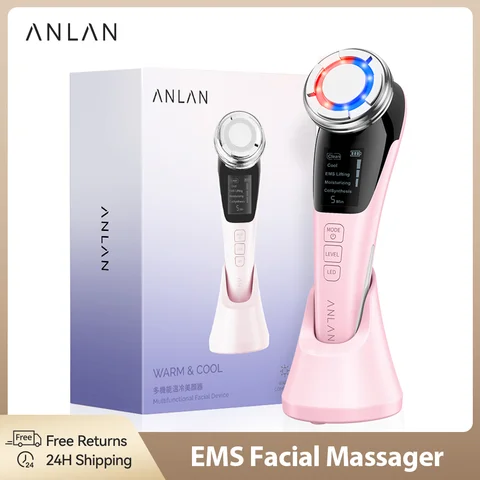 ANLAN EMS 페이셜 마사지기 미세전류 페이스 리프팅 마사지 뜨거운 냉찜질 딥 클렌징 페이셜 케어 뷰티 디바이스