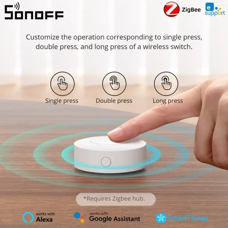 SONOFF SNZB-01P Zigbee Wireless Switch Custom Button Action Smart Scene Switch Support NSPanel Pro, ZB Bridge Pro, ZBDongle-E