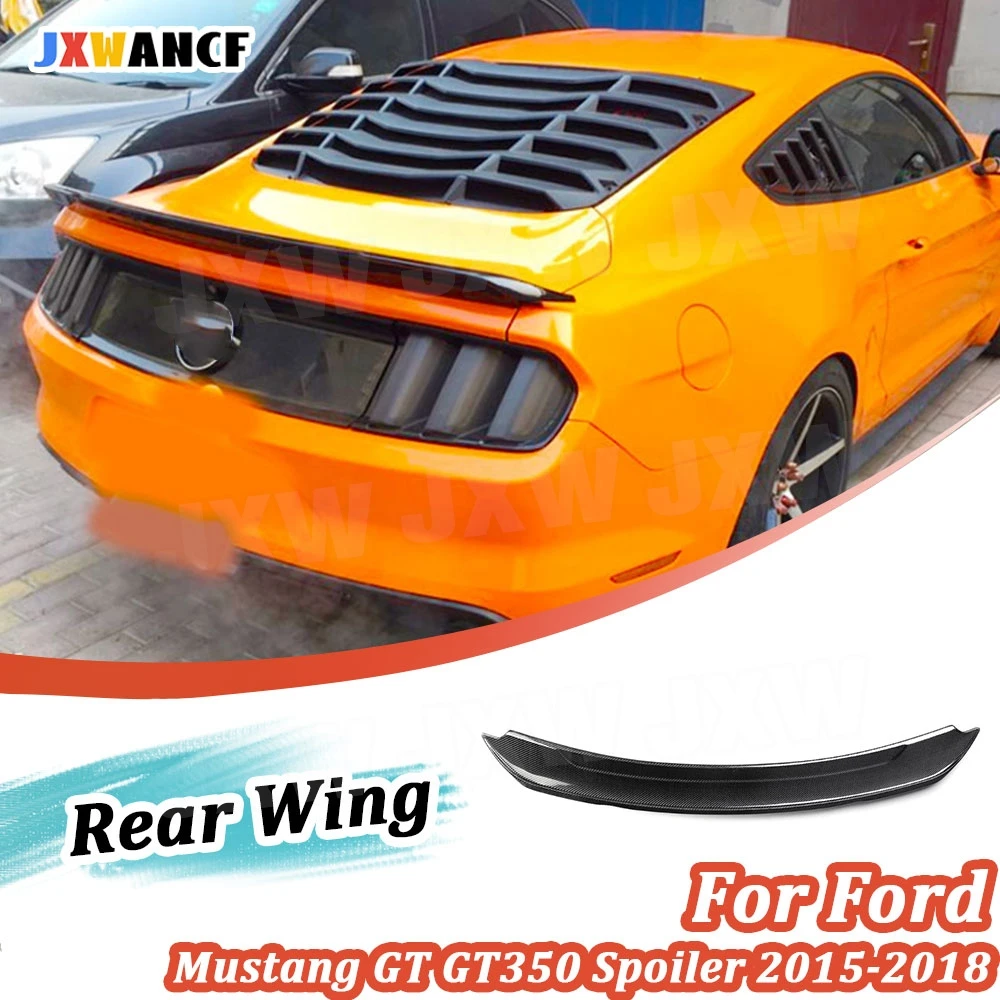 

JXWANCF Carbon Fiber/ABS/FRP Rear Spoiler Wings For Ford Mustang GT V8 V6 Coupe GT350 Style Spoiler 2015 -2018 Trunk Wings Car