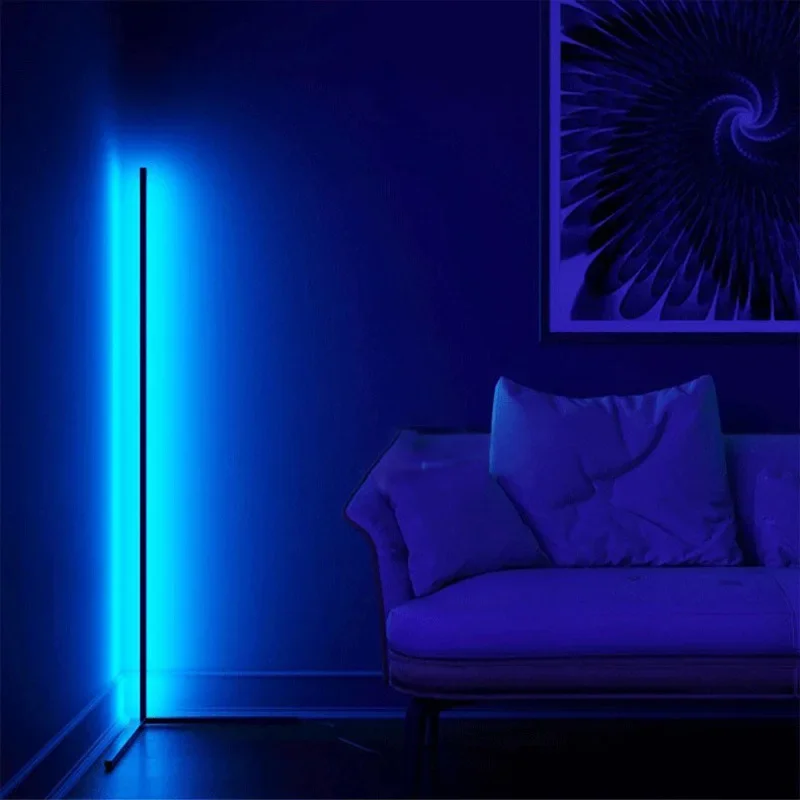 RGB LED 130cm Smart Corner Floor Lamp Dimmable Modern Mood Lighting Alexa Stand Lights for Bedroom Gaming Living Room Decor