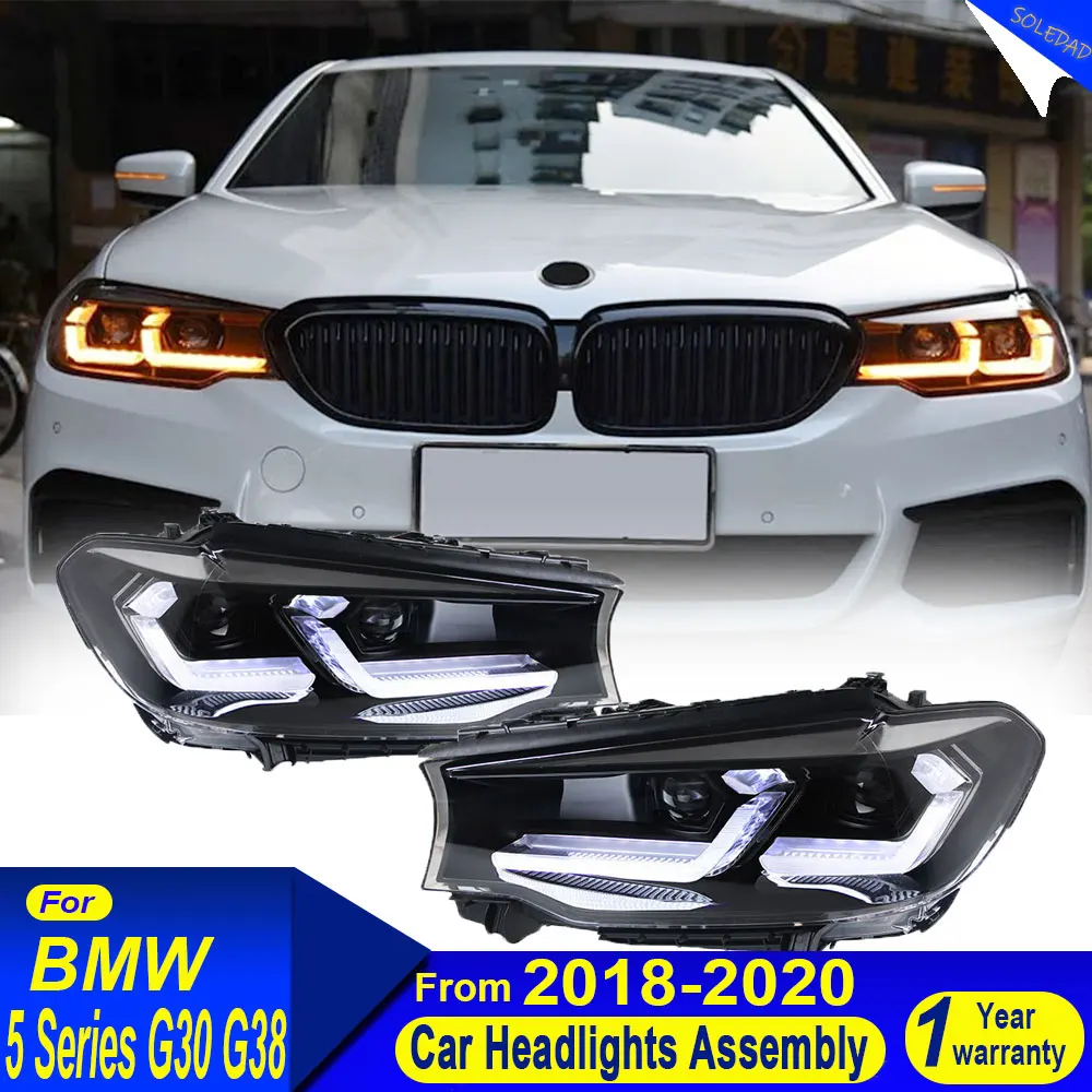 Car LED Head Lamp For BMW 5series G30 Headlights 2018-2021 latest LCI Styling LED Daytime Lights Dual Projector Car Accesorios