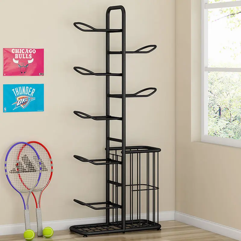 Football Shelf Basketball Organizer Storage Container Steel Retail Store Display Ball Rack