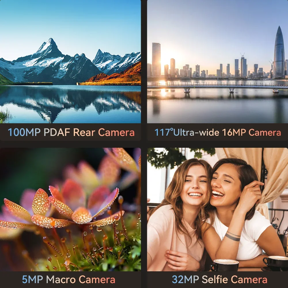 CUBOT X90 Smartphone 6,67" AMOL ED Display curvo 120Hz 32 GB (16 GB + 16 GB di estensione) + 256 GB Android 14 Helio G99 NFC 100 MP Fotocamera principale