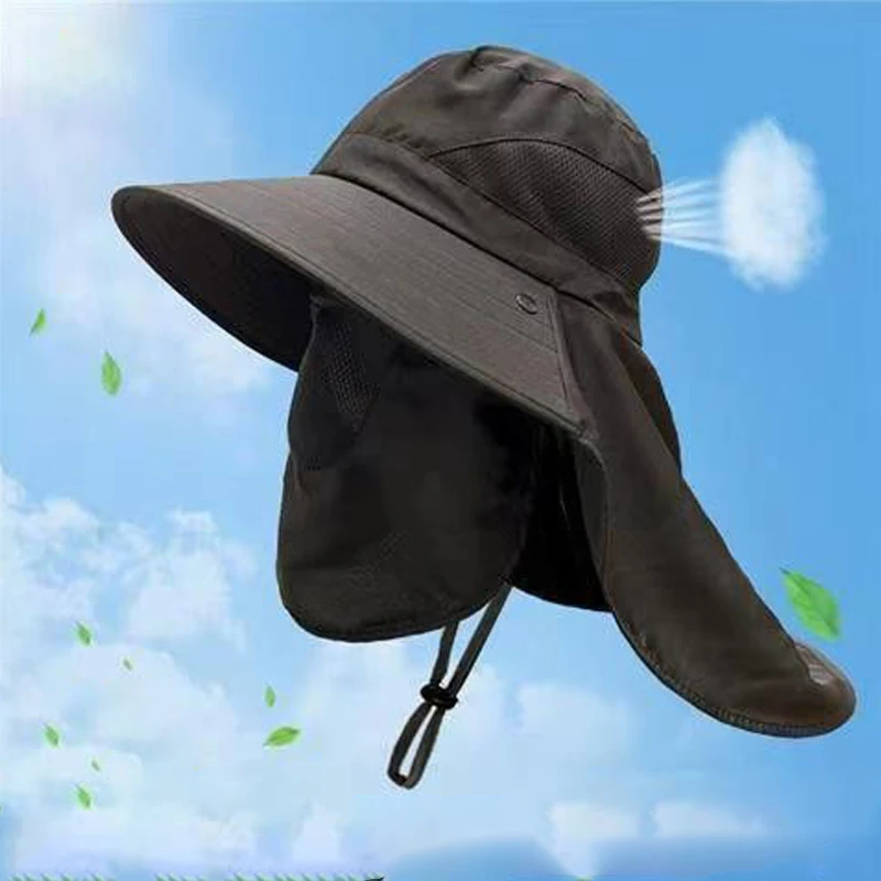 Fisherman's hat men's sun hat summer outdoor quick drying sun hat fishing breathable sun hat women's face covering hat jungle