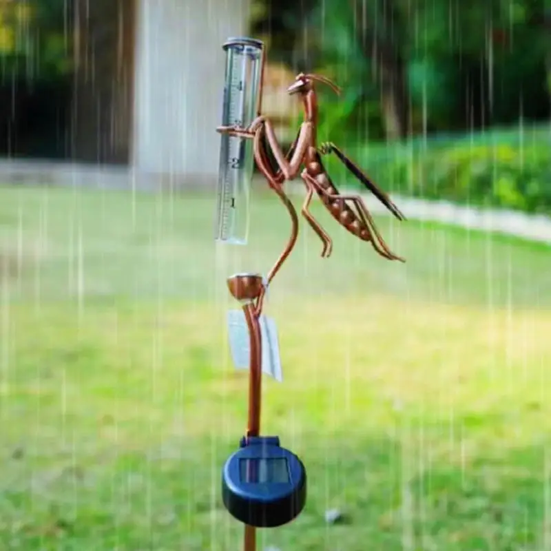 مصابيح ليد مقياس المطر للفناء ، مقياس مقاوم للماء ، شكل السرعوف ، مقياس قياس ، ديكور ، 2 في 1