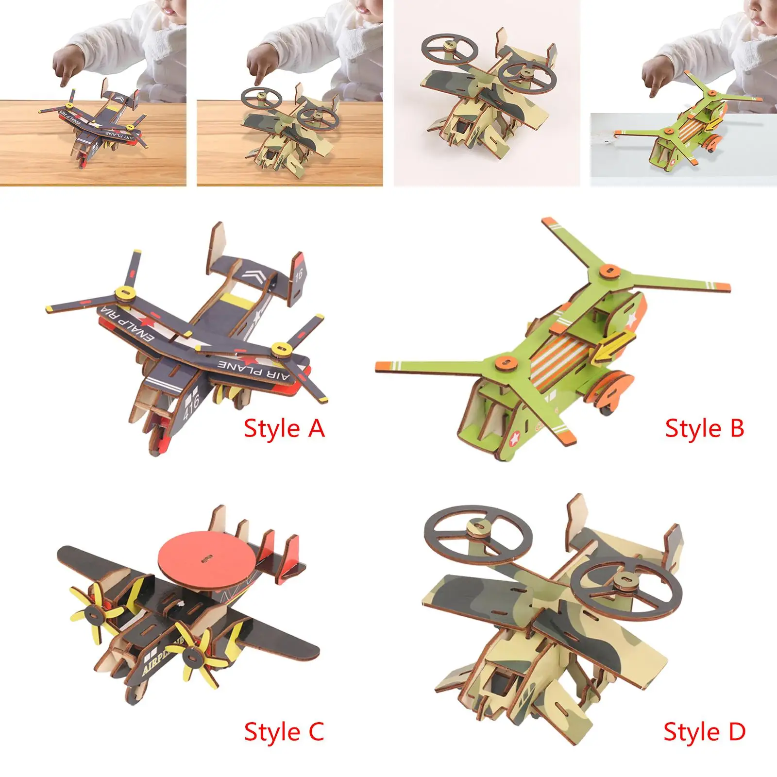 DIY 3D Holzpuzzle Flugzeug Modellbausatz Montage Flugzeug Modellbausatz für Erwachsene