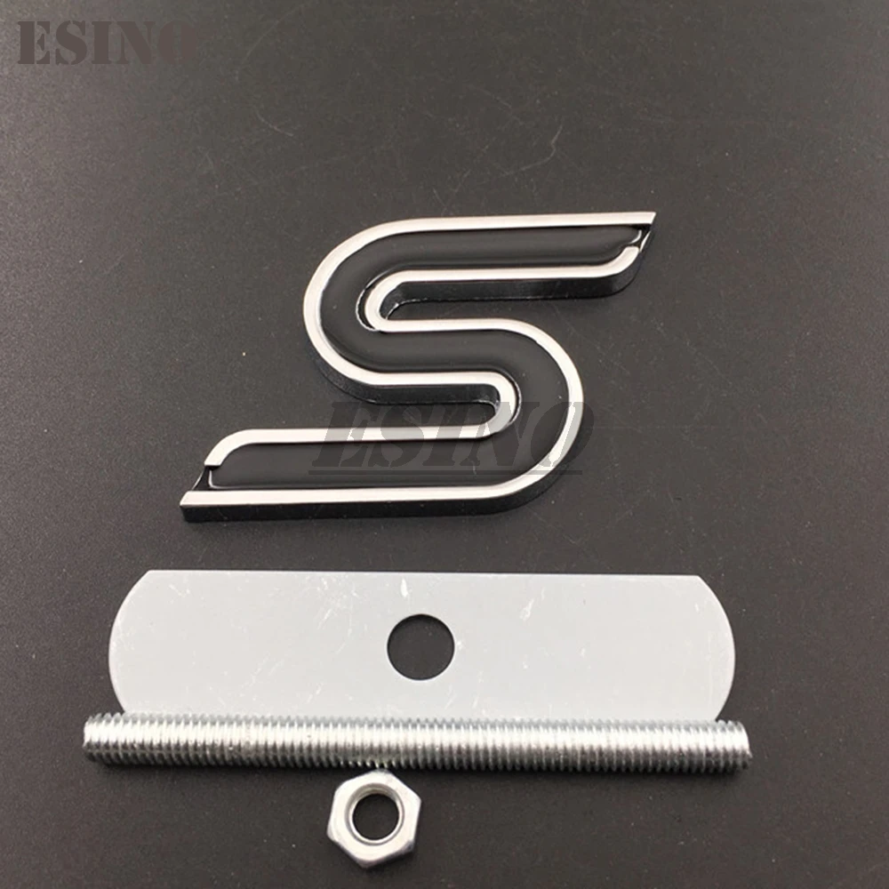 3D S Car Front Grill Metal Zinc Alloy Badge Emblem For Ford Focus Fiesta Edge Escape