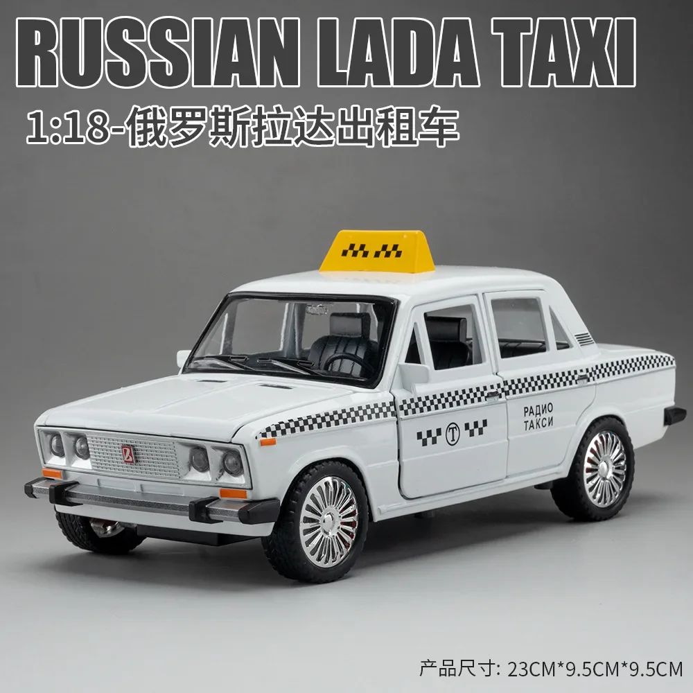 LADA-Taxi russe NIVA en alliage moulé sous pression et véhicules en métal, modèle de voiture, collection son et lumière, jouet pour enfants, 1:18