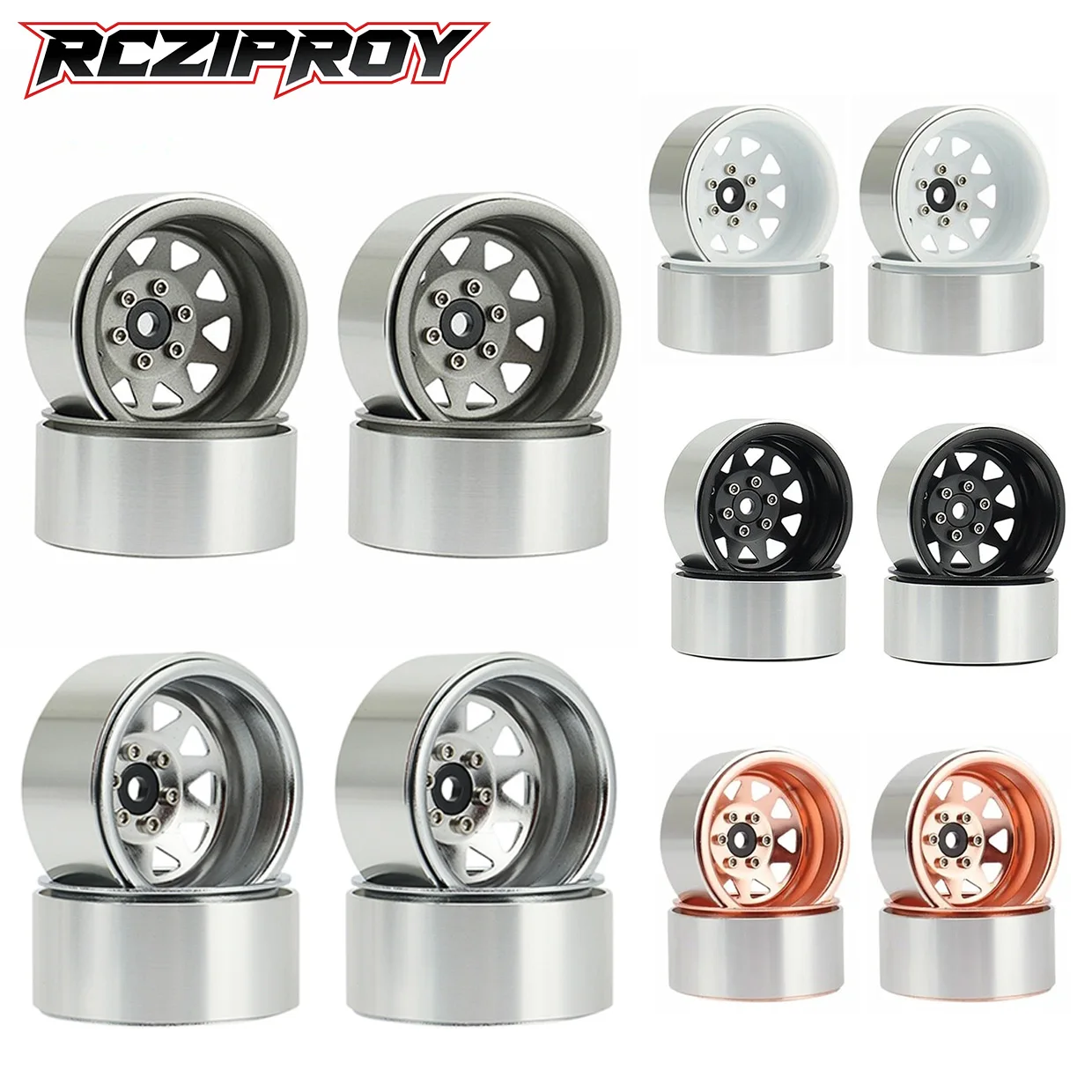 

Deep Dish Negative Offset 8,9 мм Металлическая ступица обода колеса с бисером 1,9 дюйма для 1/10 RC гусеничного автомобиля TRX4 Axial SCX10 90046 (W1940)